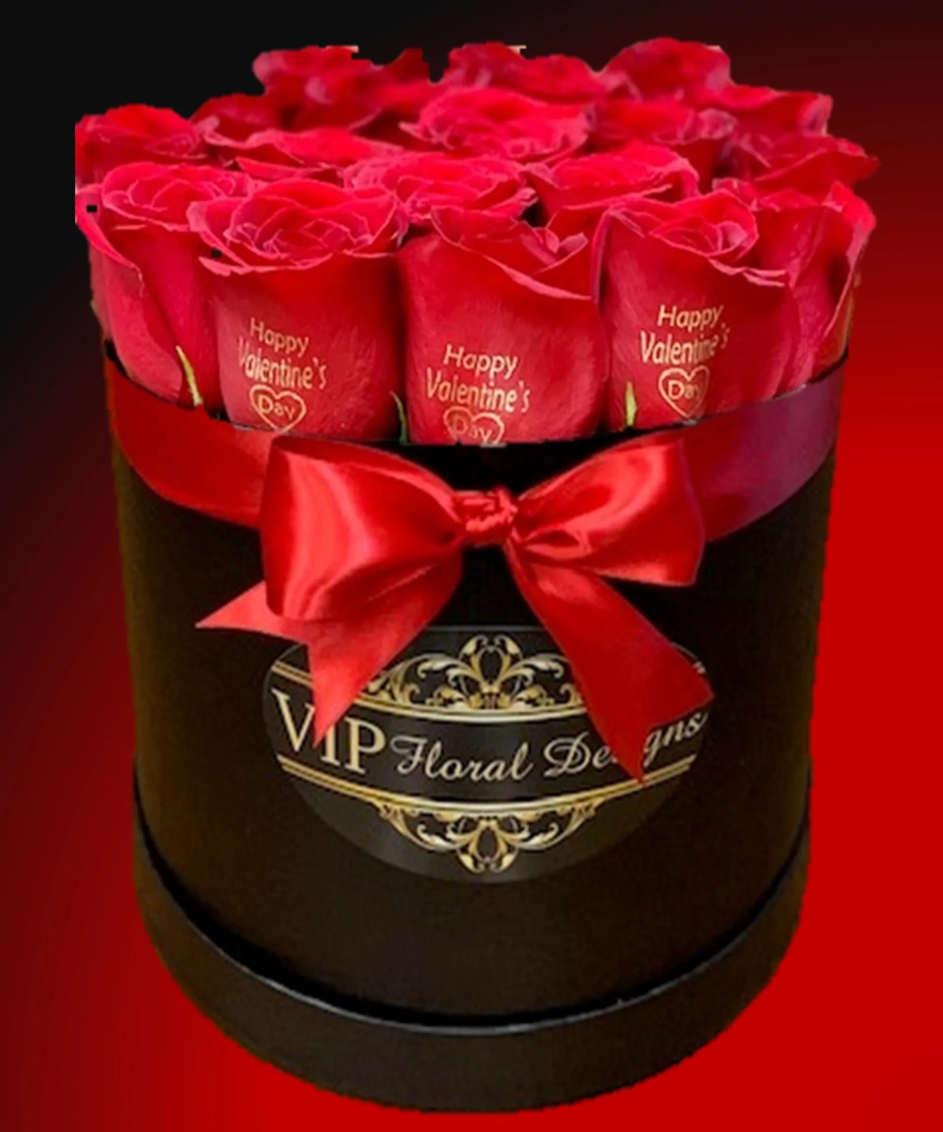 Valentine's Day Box Embossed Roses VIP Floral Designs Vegas Florist