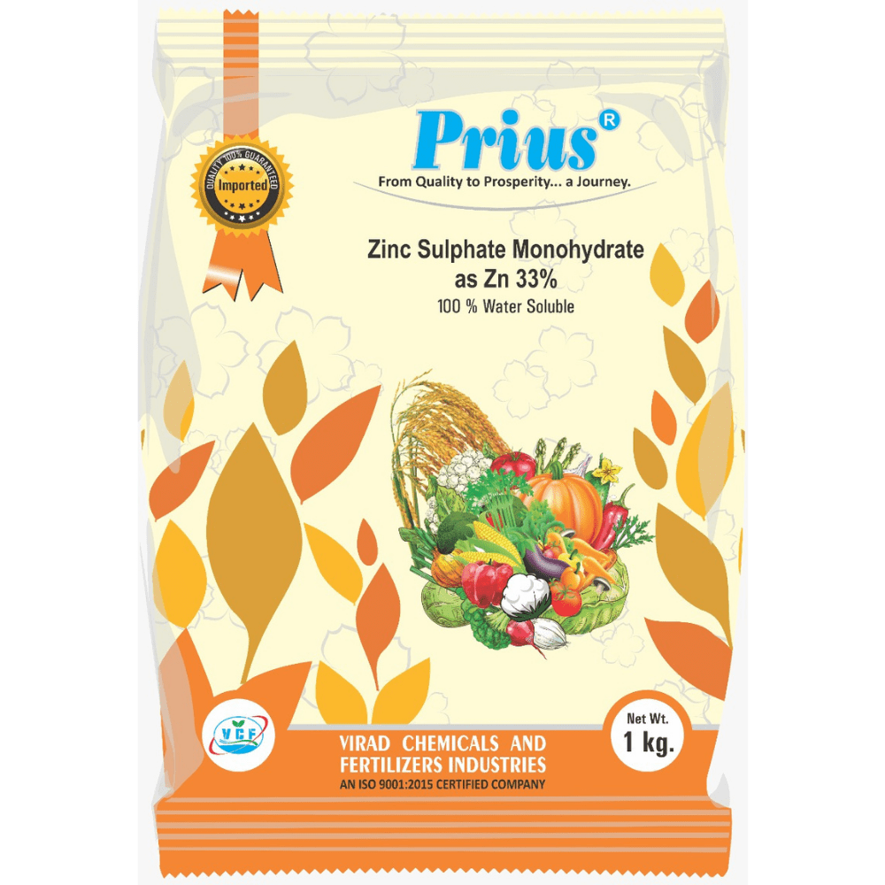 Zinc Sulphate Monohydrate as Zn 33.0 Virad Chemicals and Fertilizers Industries