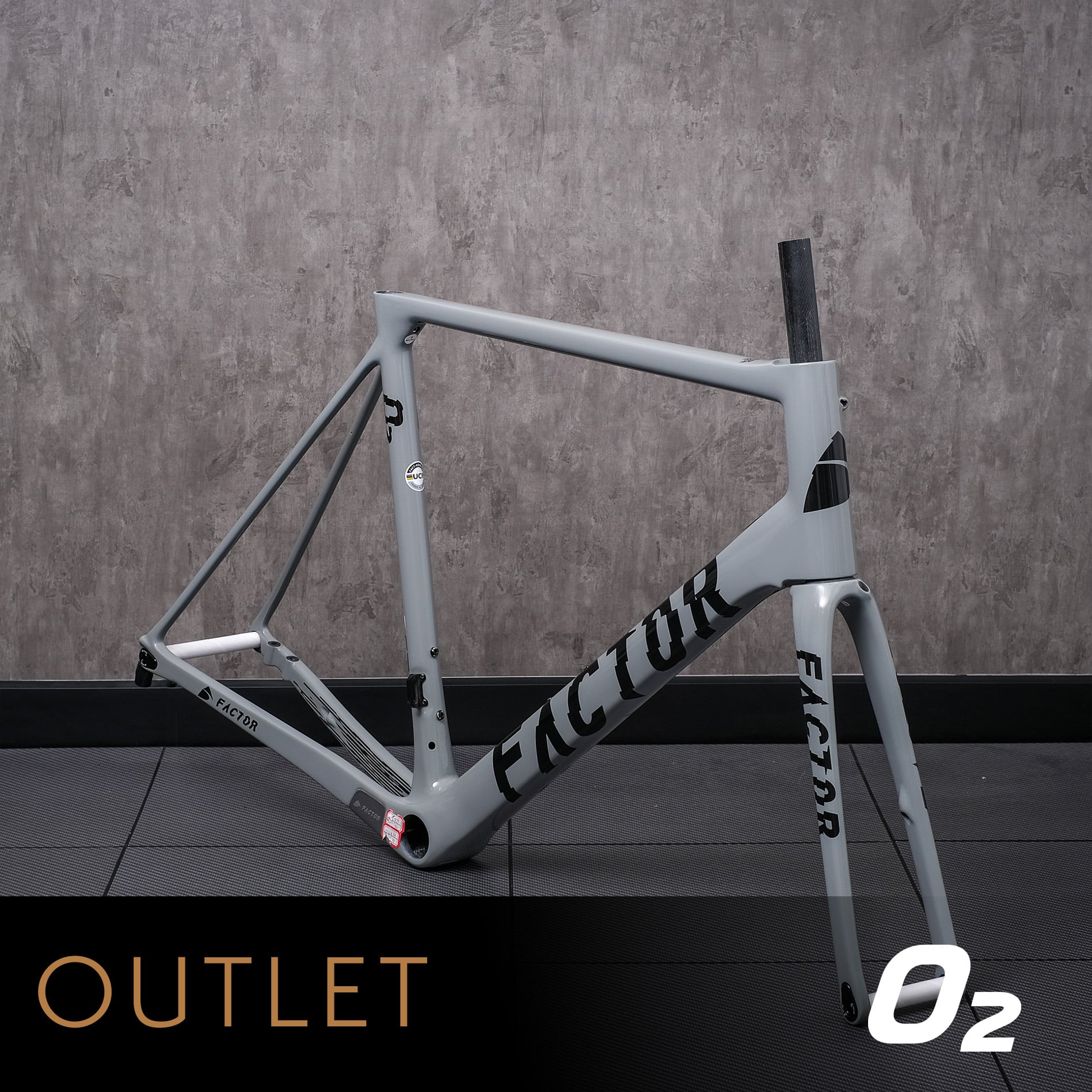 Outlet Factor O2 Disc Frameset Shatter Grey NonIntegrated Vires Velo
