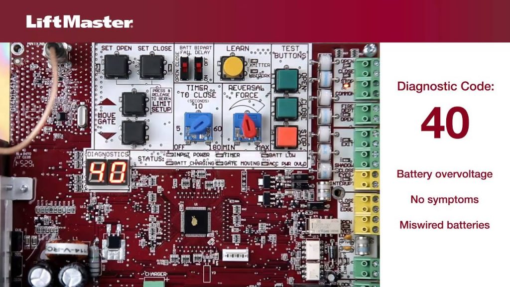 Error Code 40 Troubleshooting Gate Opener Battery LiftMaster 8042994472 Virginina Gate