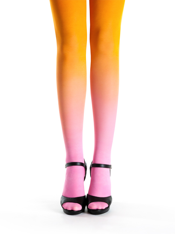 Pinkorange ombre tights Virivee Tights Unique tights designed and