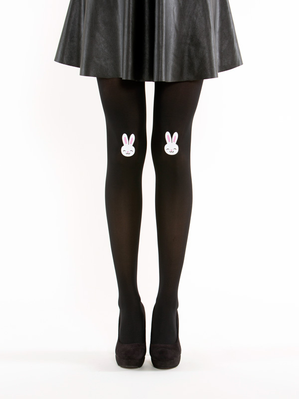 Black bunny tights Virivee Tights Unique tights designed and made