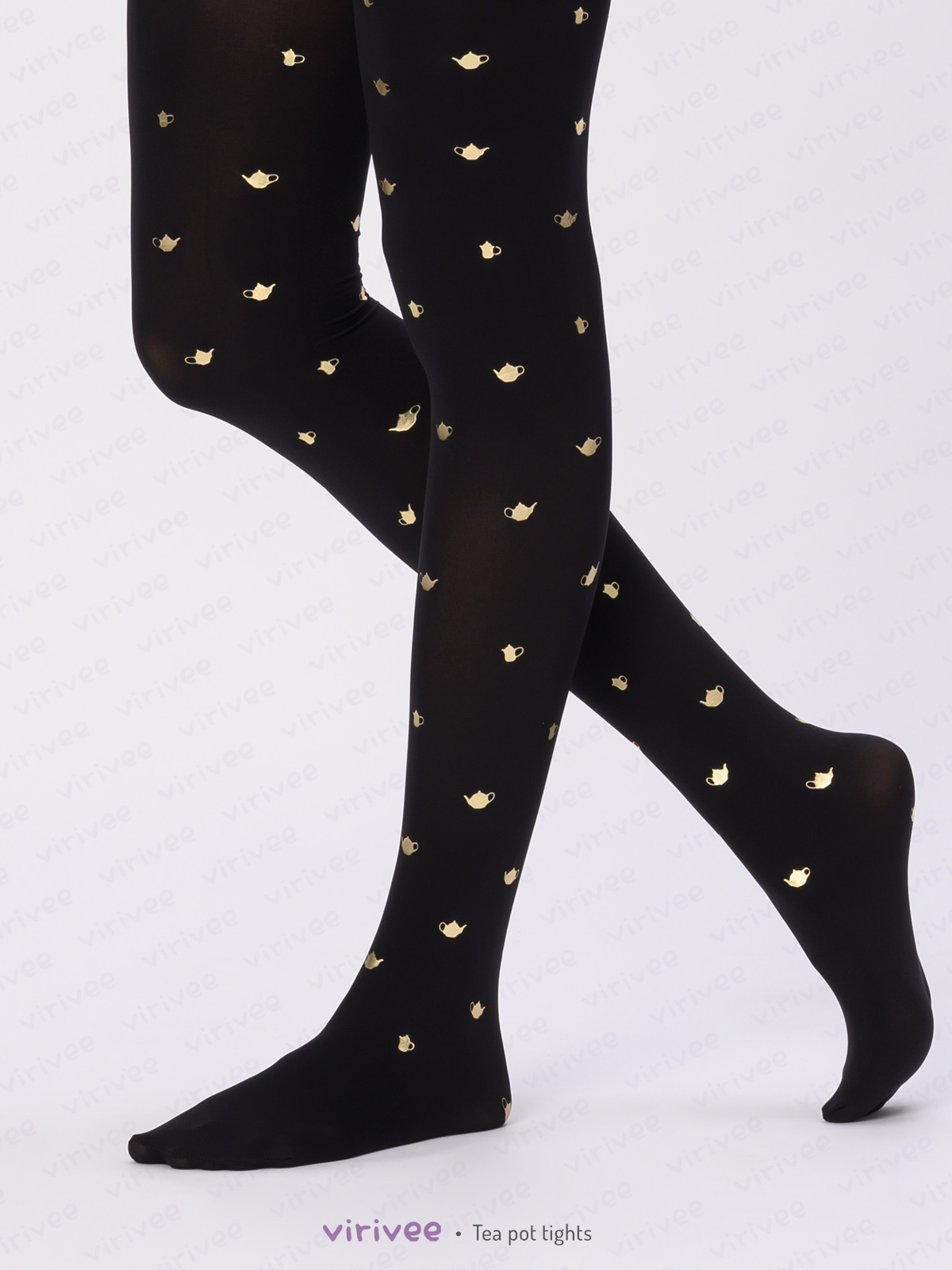 Black & Gold Tights Virivee Tights Unique tights designed and made in Europe