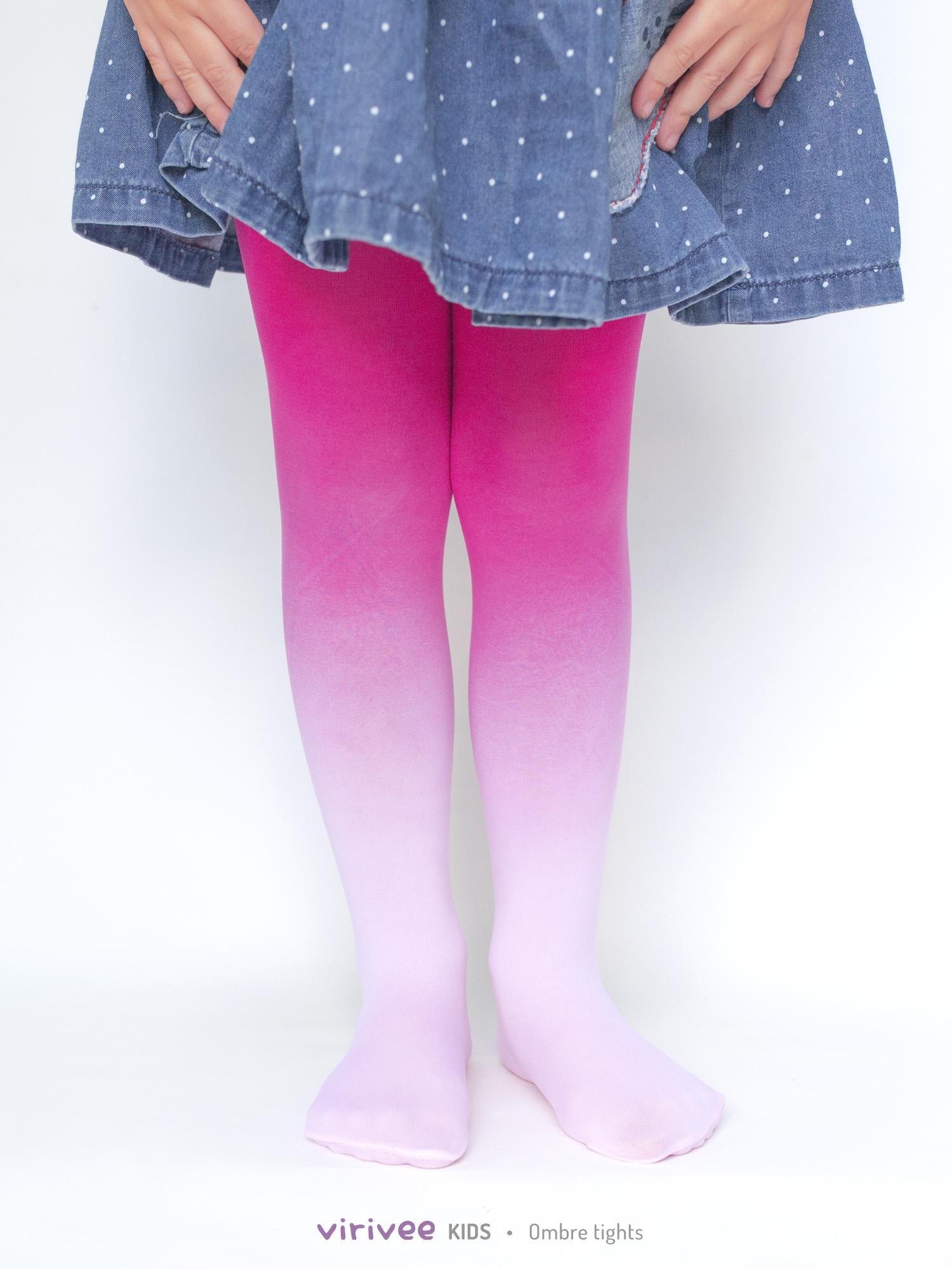 Girls ombre tights pale pinkhot pink Virivee Tights Unique tights