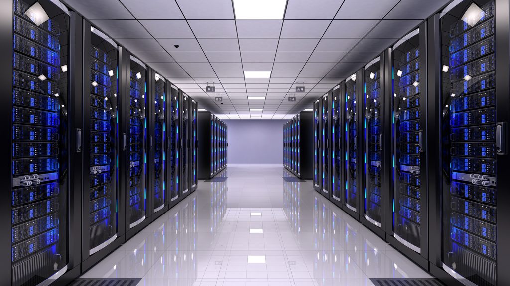 Organized server room Virtual Backgrounds