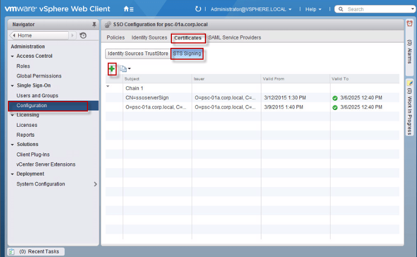 Refreshing Security Token Service (STS) Root Certificate