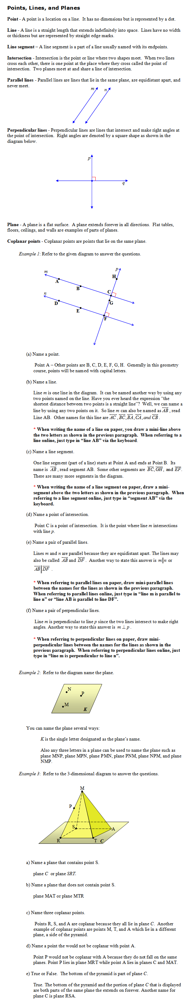 POINTS, LINES, ANGLES AND CIRCLES