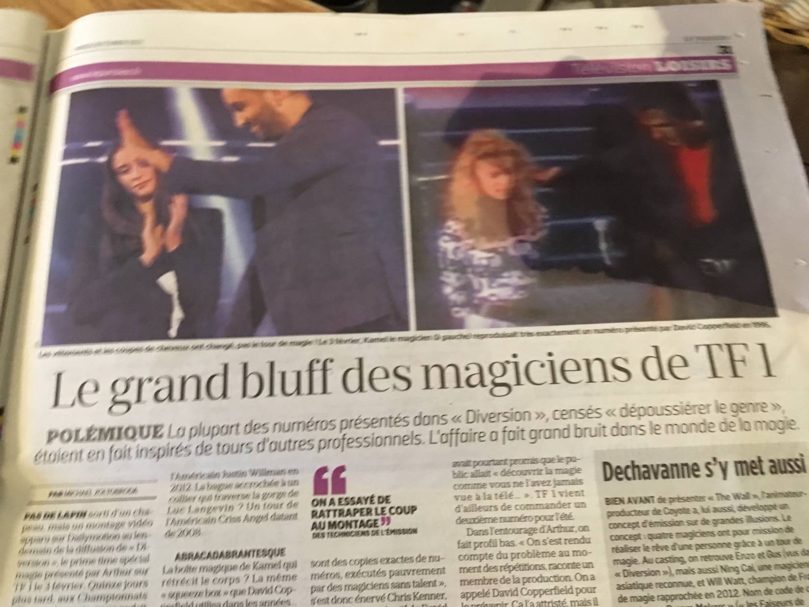 De la magie, de l'humour et de nombreuses surprises. Diversion Sur Tf1 Le Coup De Gueule Des Magiciens Dans Le Parisien Du 280217 Forum General Virtual Magie L Actualite Des Magiciens