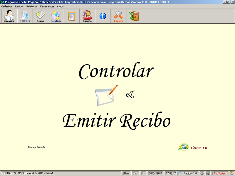 Programa Recibo Pagador e Recebedor v1.0 da FpqSystem