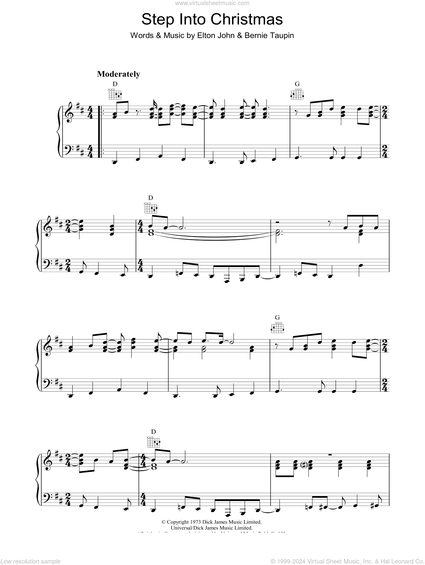 John Step Into Christmas sheet music for piano solo [PDF]