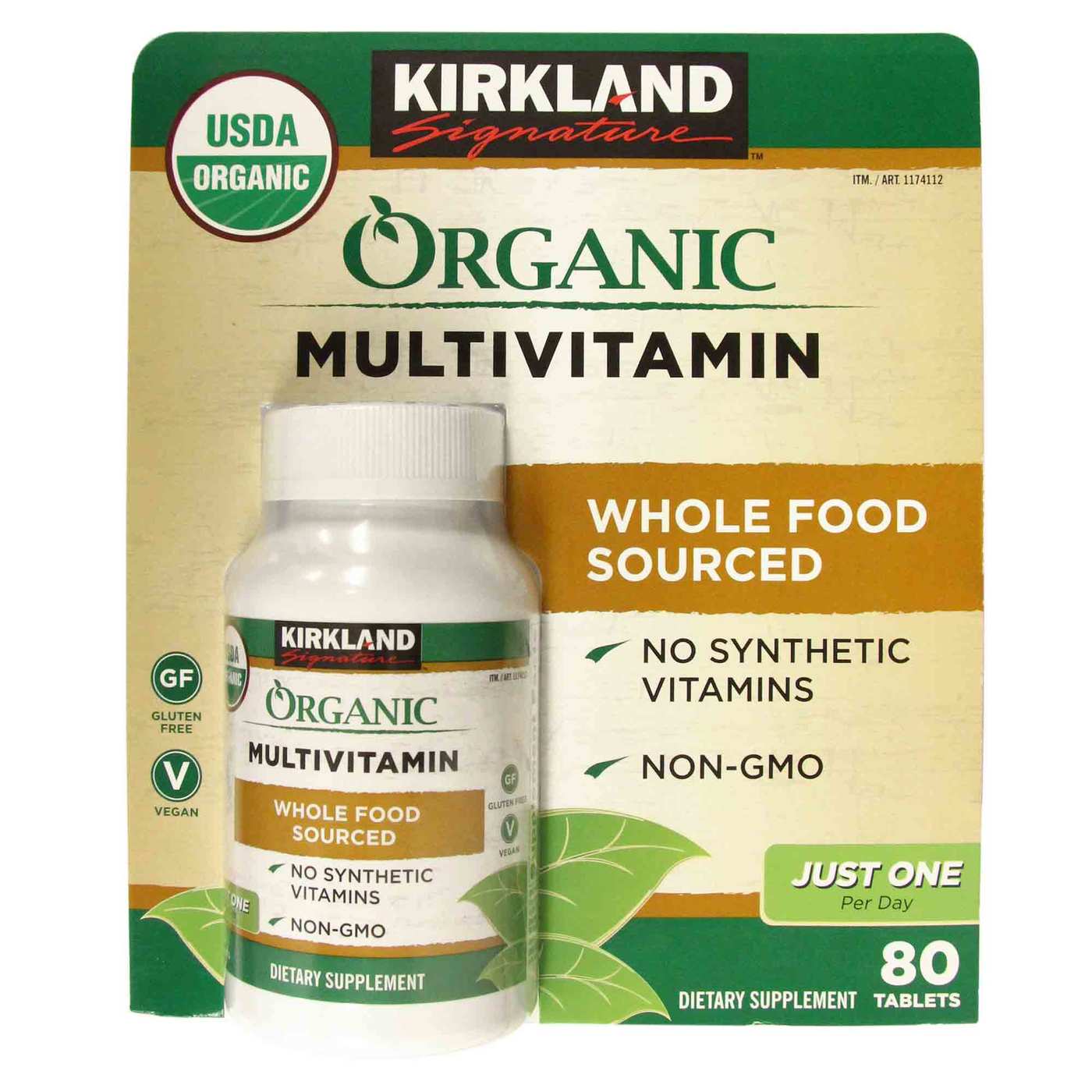 Comprar Kirkland Signature, Multivitamínico Orgânico 80 Tabletes