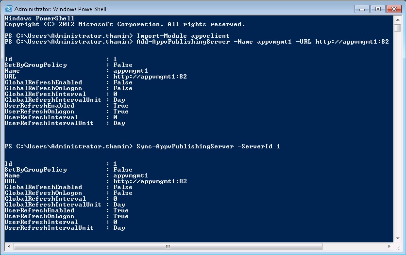 Installing the AppV 5.0 Client and configuring it with a Publishing