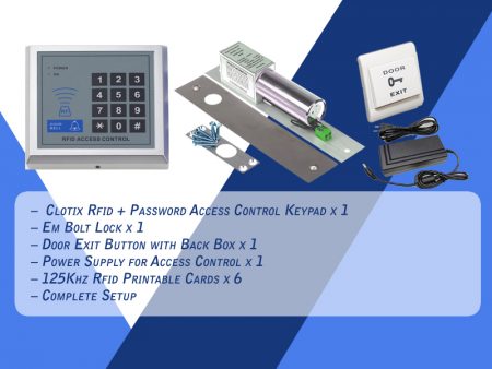 Clotix Rfid + Password Access Control Keypad Complete System | Virtual