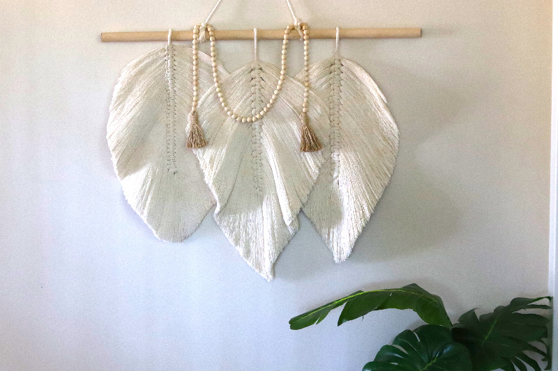 macramé leaf wall hanging Harvest Virtue Blog Create Harvest