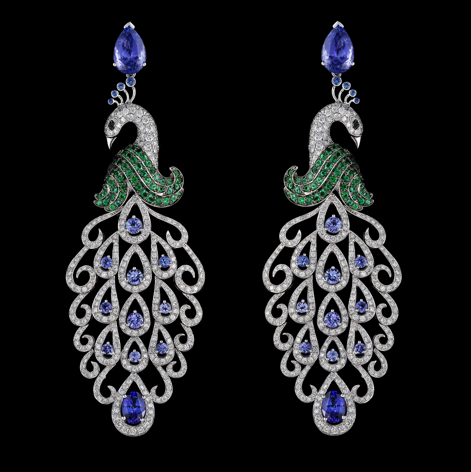 Peacock Earrings Virtuti Fine Jewellery