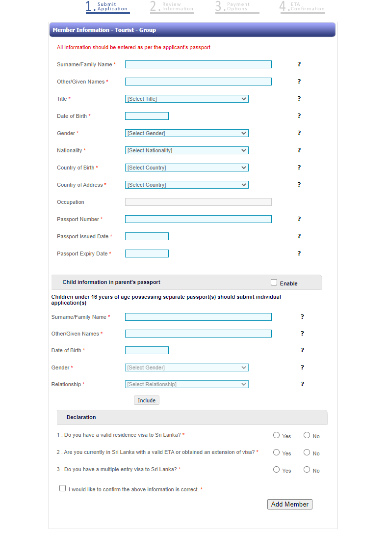 Guide for Requirements to lodge application forms, filling and process