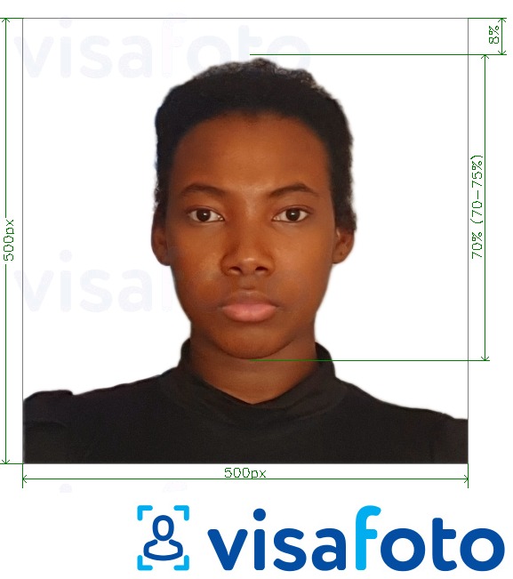Kenya visa photo 500x500 pixel size, tool, requirements