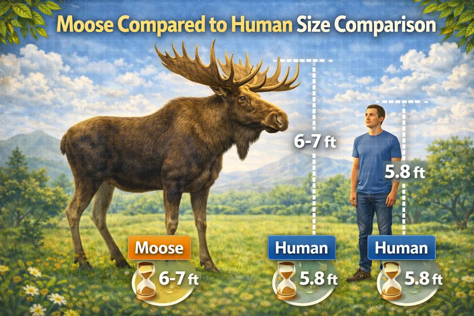 Moose Compared to Human Size Comparison