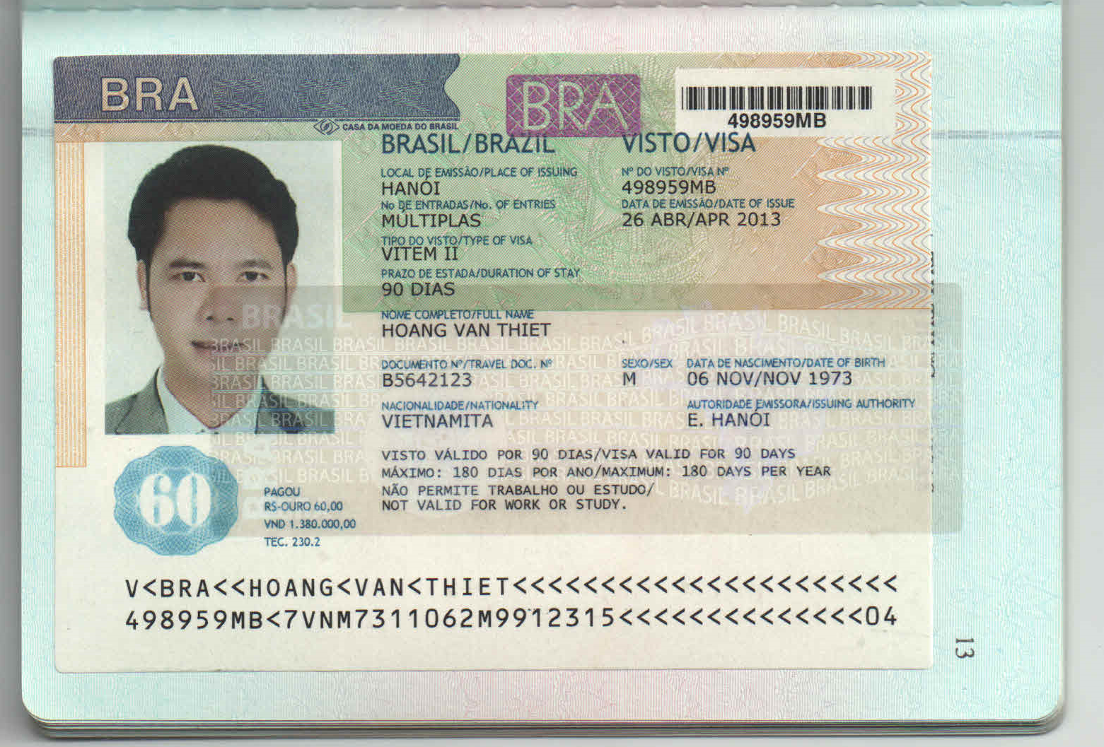 Thủ tục làm visa đi Brazil Khởi Nguyên