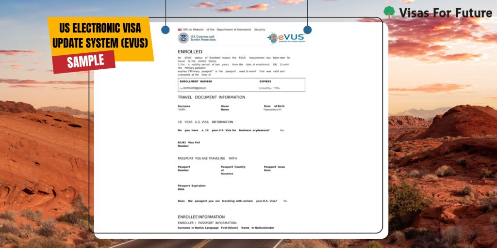 United States EVUS Online (Electronic Visa Update System) Visas For