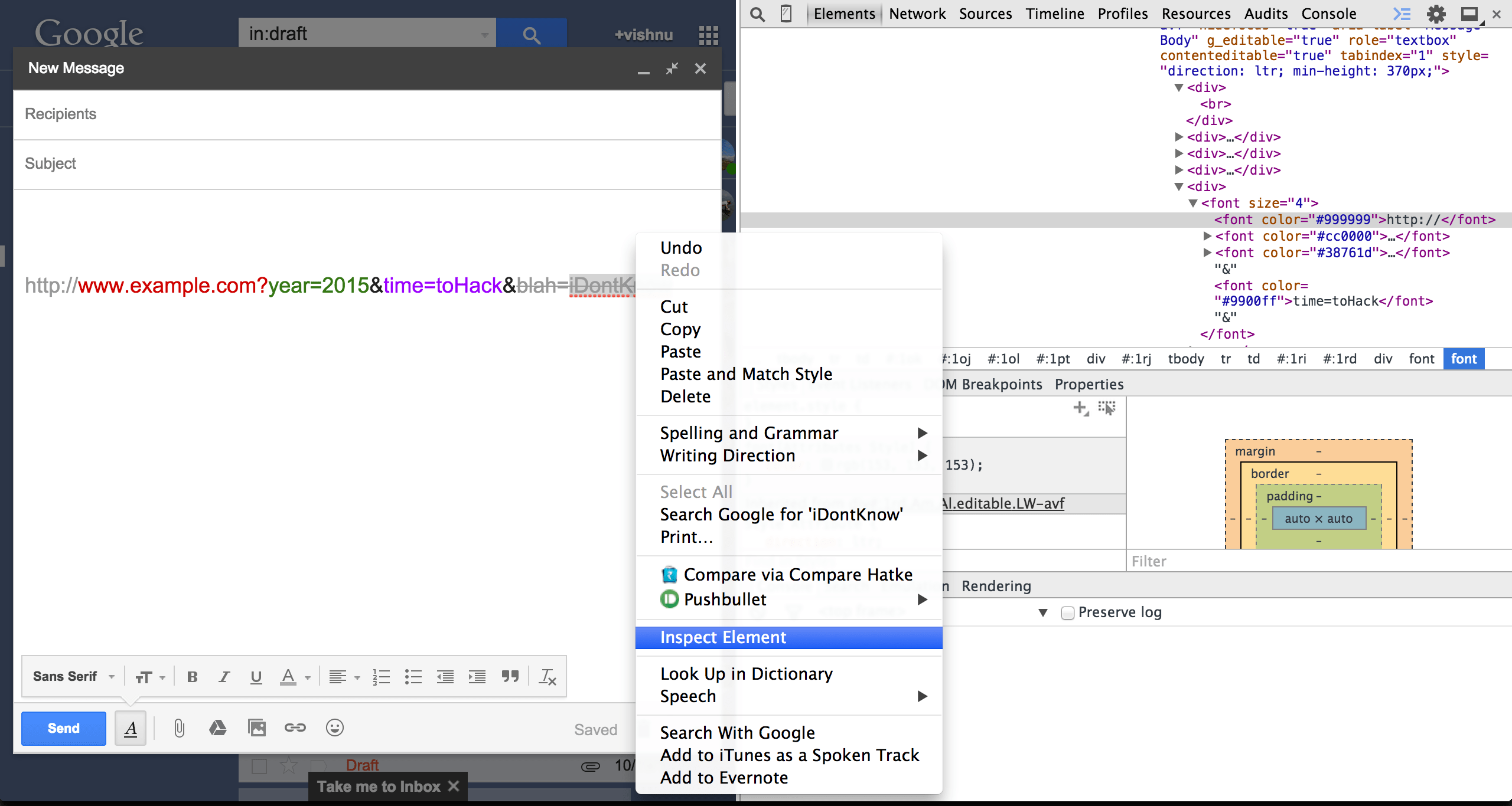 How to prevent auto links in Gmail!