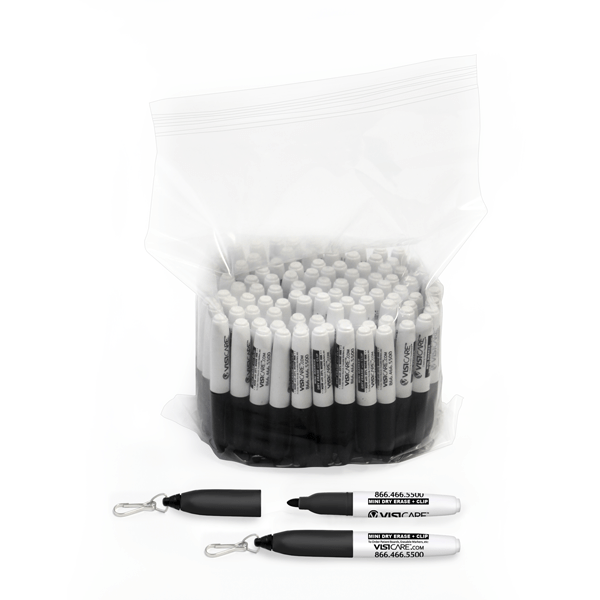 Mini Badge Clip Black Dry Erase Markers Whiteboard VisiCare
