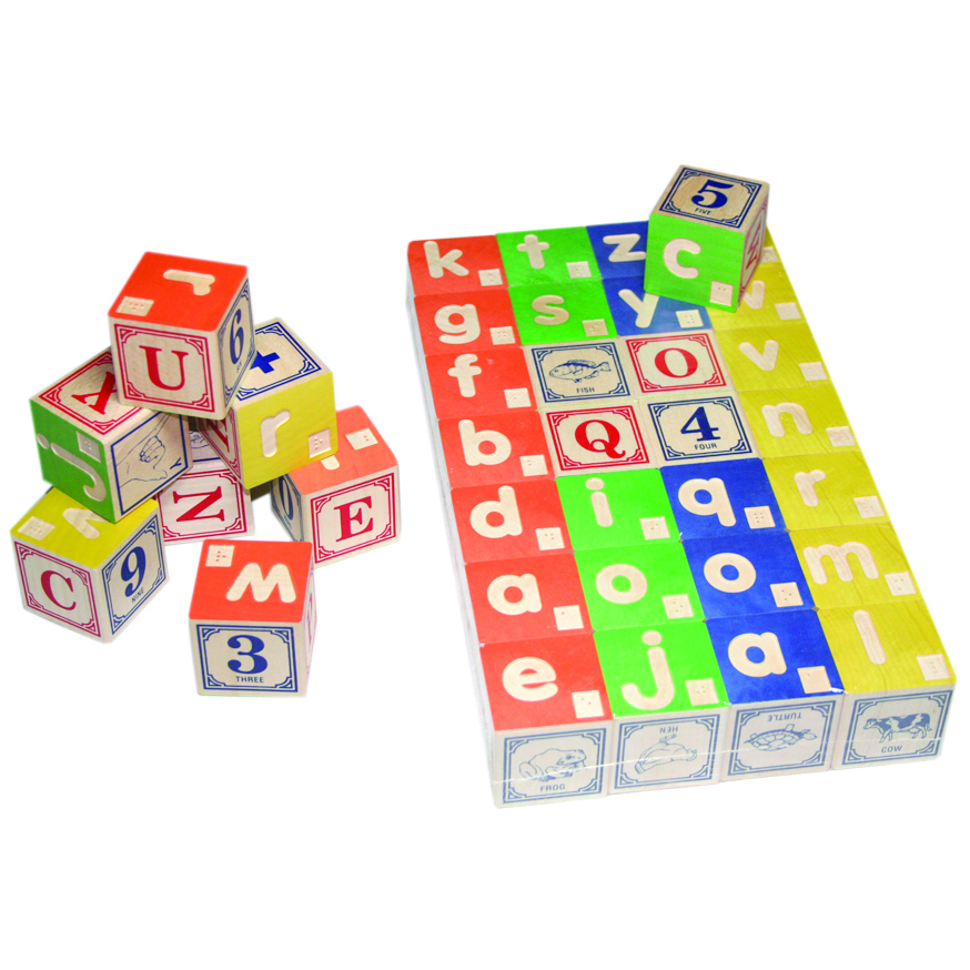 Wooden Braille Alphabet Blocks - Vision Forward