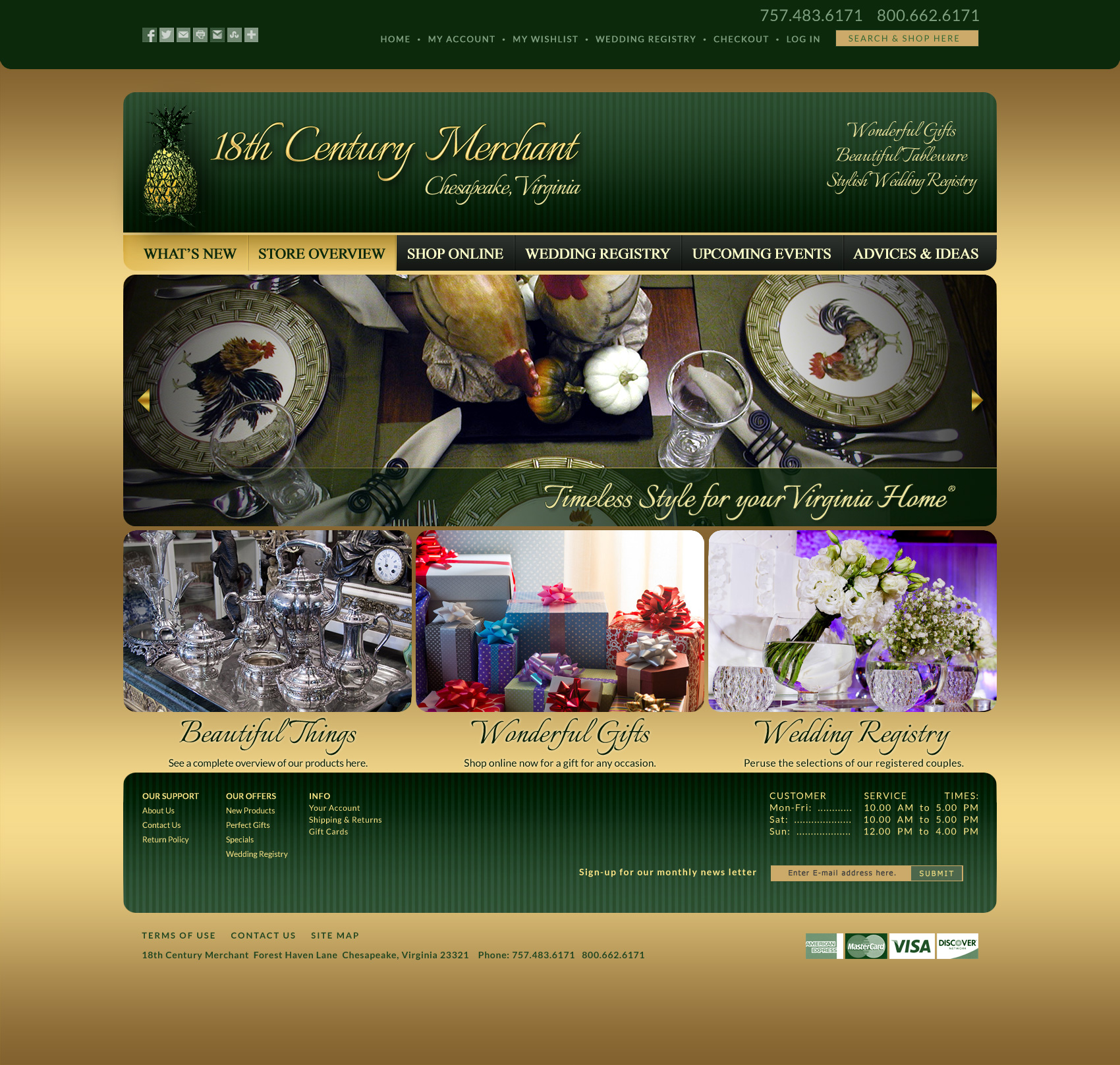 Responsive Web Designs Virginia VA 18th Century Merchant WEBSITE DESIGN