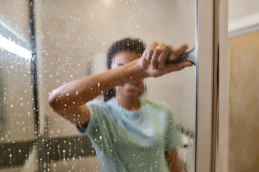 Is it hard to keep glass shower doors clean? Vision Mirror and Shower