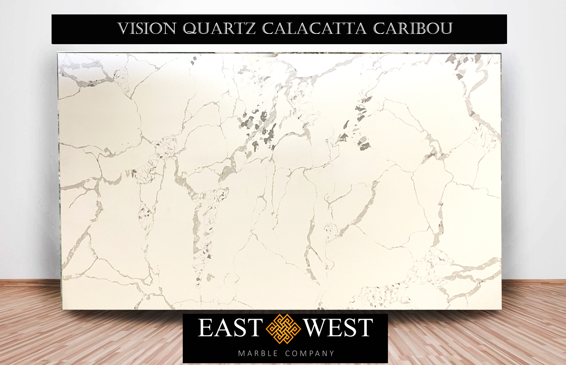 VISIONQUARTZCALACATTACARIBOU_slab Vision Quartz