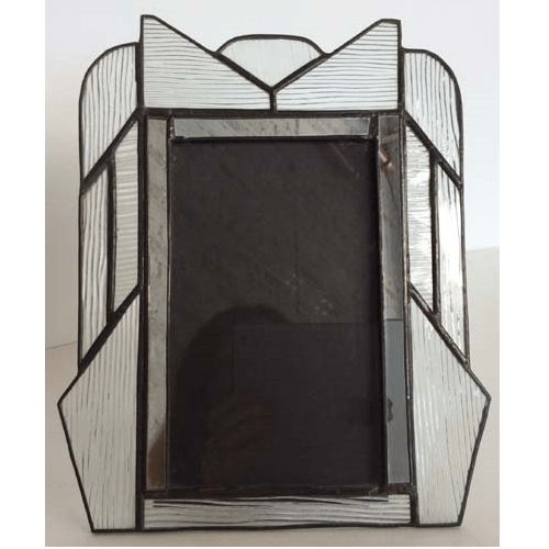 Stained Glass Art Deco Frame with clear reeded glass