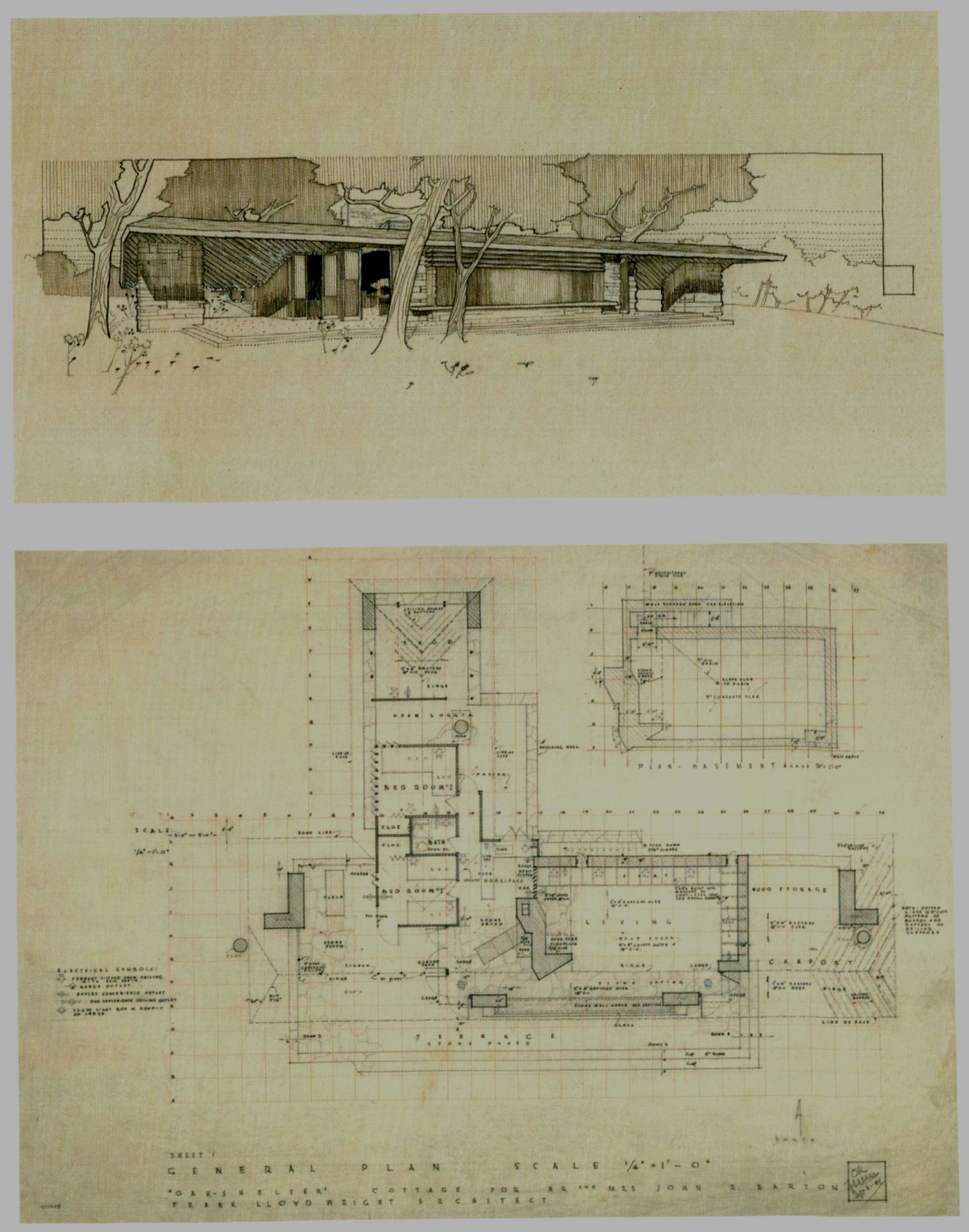 John R. Barton Cottage [1941] visions of wright