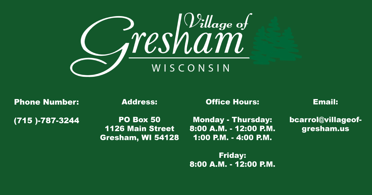 Contact Village of Gresham Village Staff and Contact Info