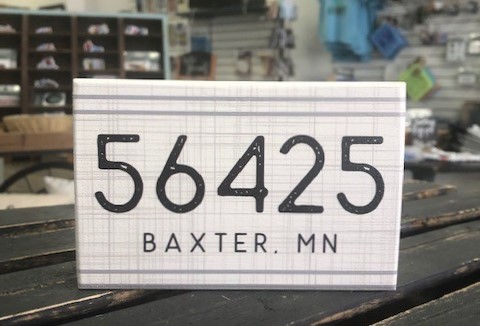 Zip Code Baxter Sign - Visit Brainerd