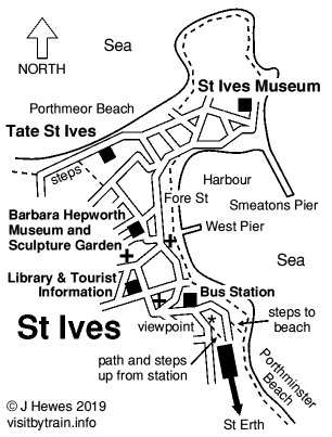 St Ives Tourist Map St Ives, Cornwall | Visit By Train, A Station By Station Guide To Tourist Attractions