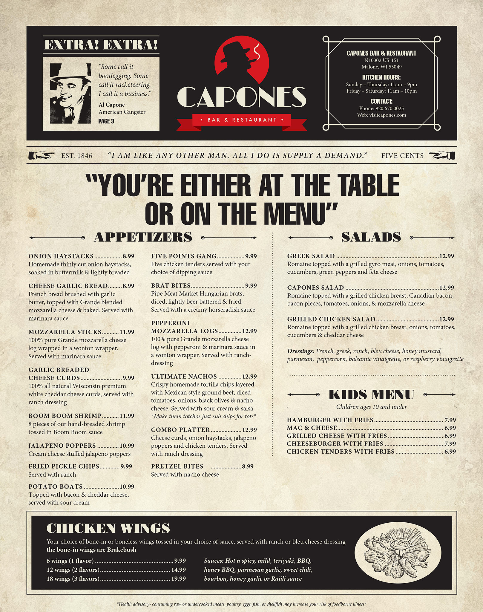 Menu Capones