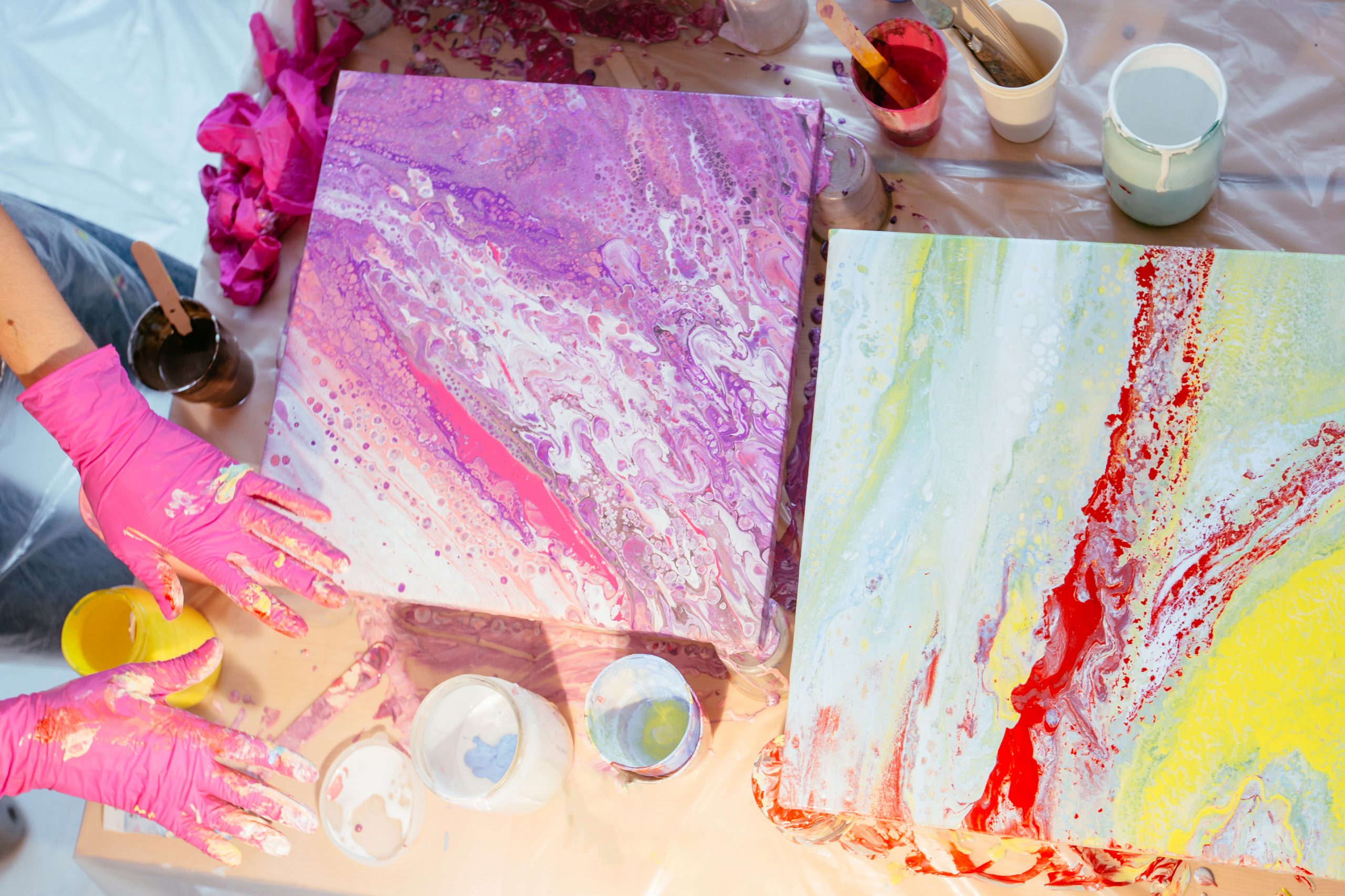 Beginners Paint Pouring Class Caroline County Office of Tourism