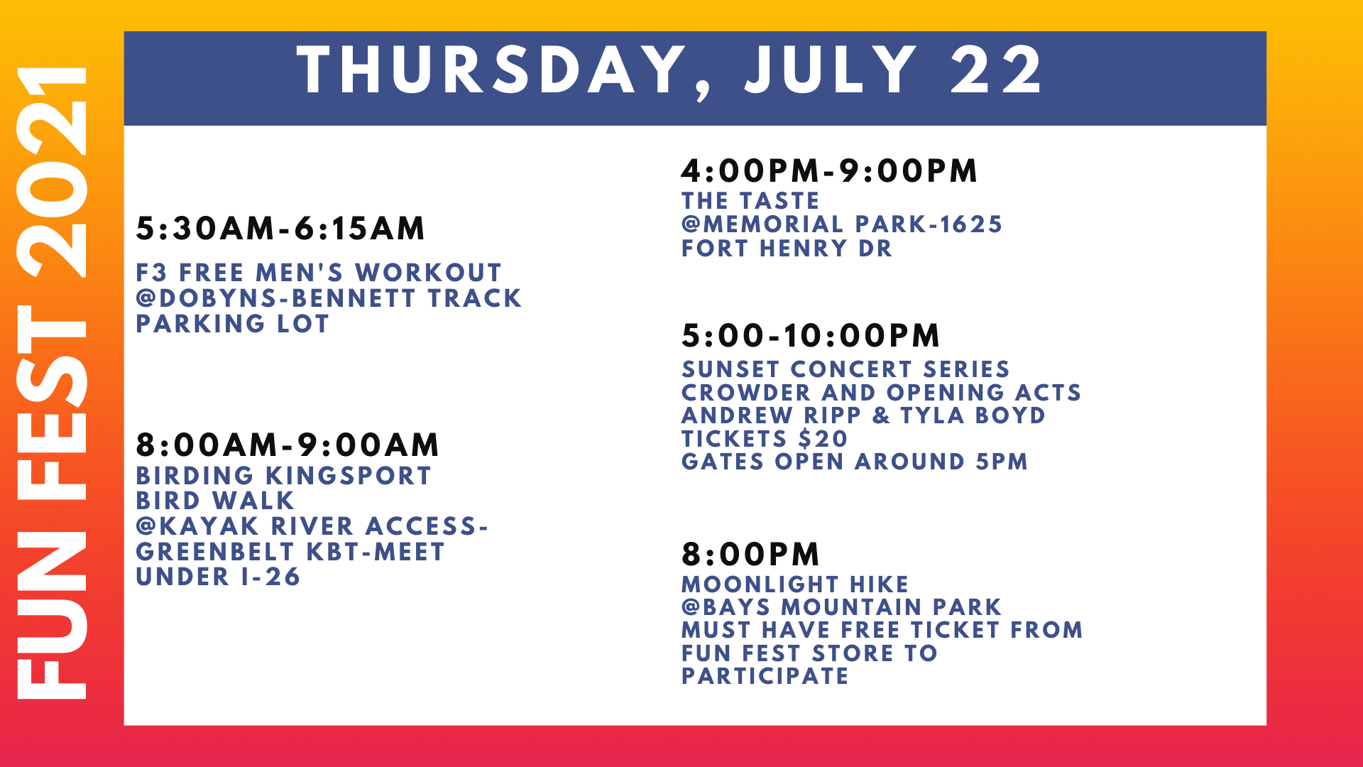 Kingsport Fun Fest Tickets Vivid Seats