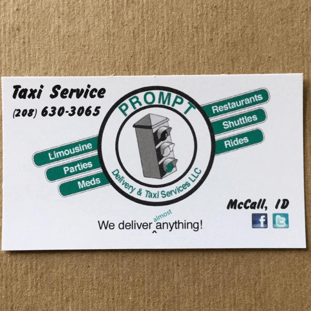 Prompt Delivery & Taxi Service McCall Idaho, Let's Go!