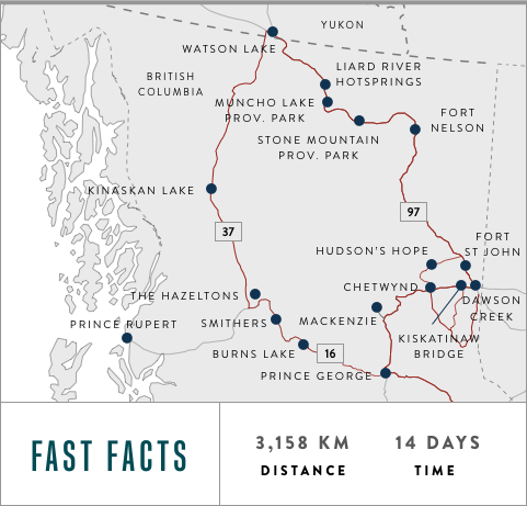 Bc Circle Routes Map 14 Day Trip - Northeast Bc Tourism