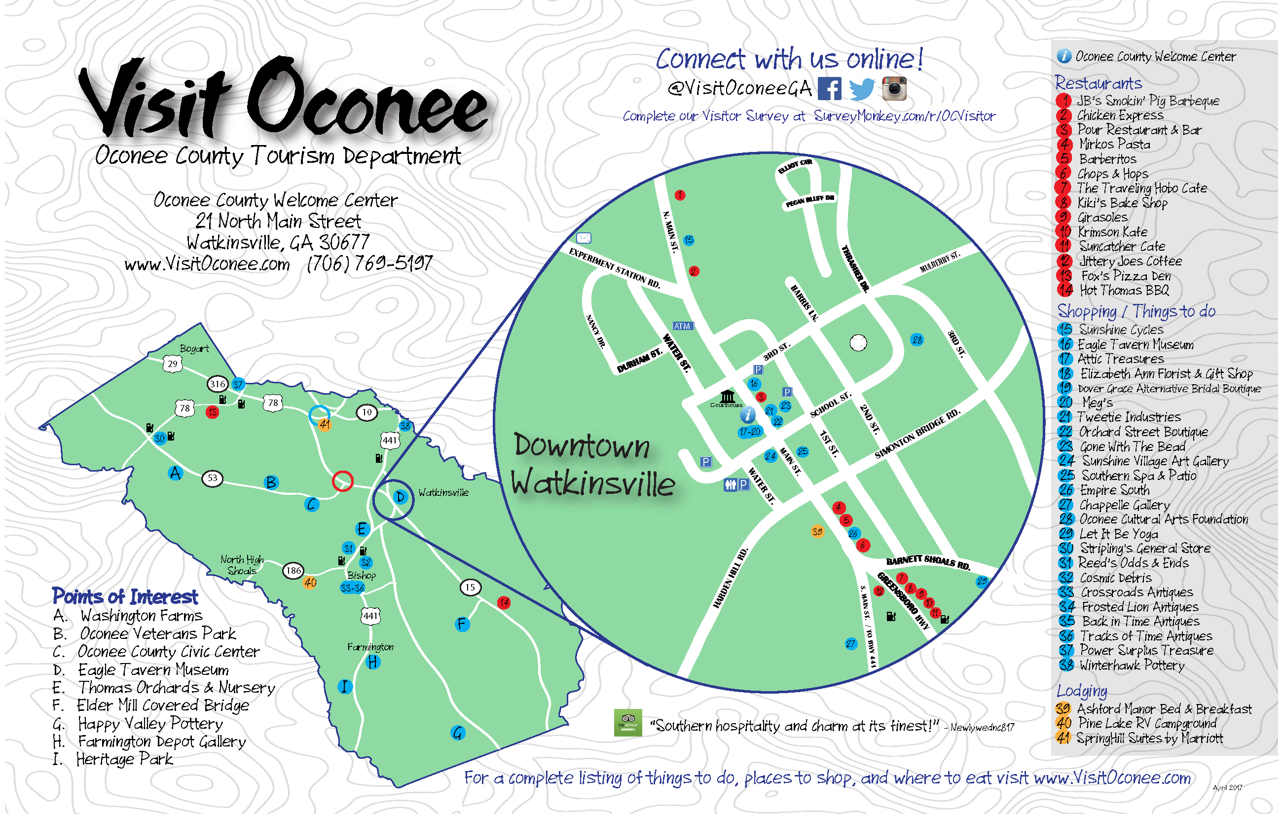 Oconee County Visitors Map Visit WatkinsvilleOconee County