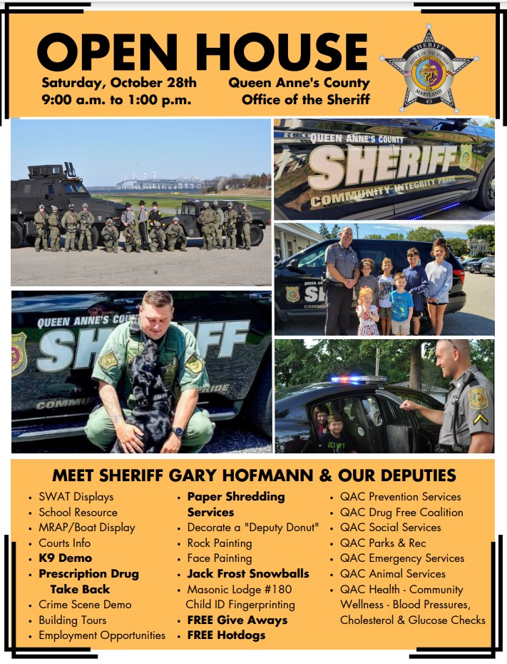 Open House QAC Office of the Sheriff Visit Queen Anne's County
