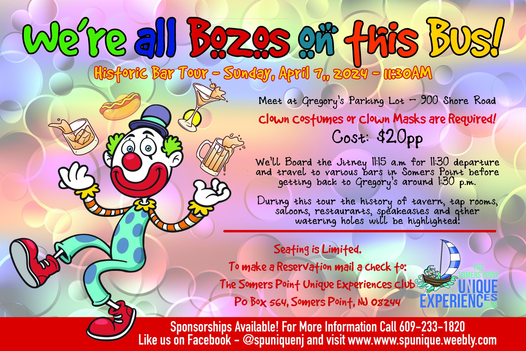 WE'RE All BOZOS ON THIS BUS HISTORIC PUB CRAWL Visit Somers Point, NJ