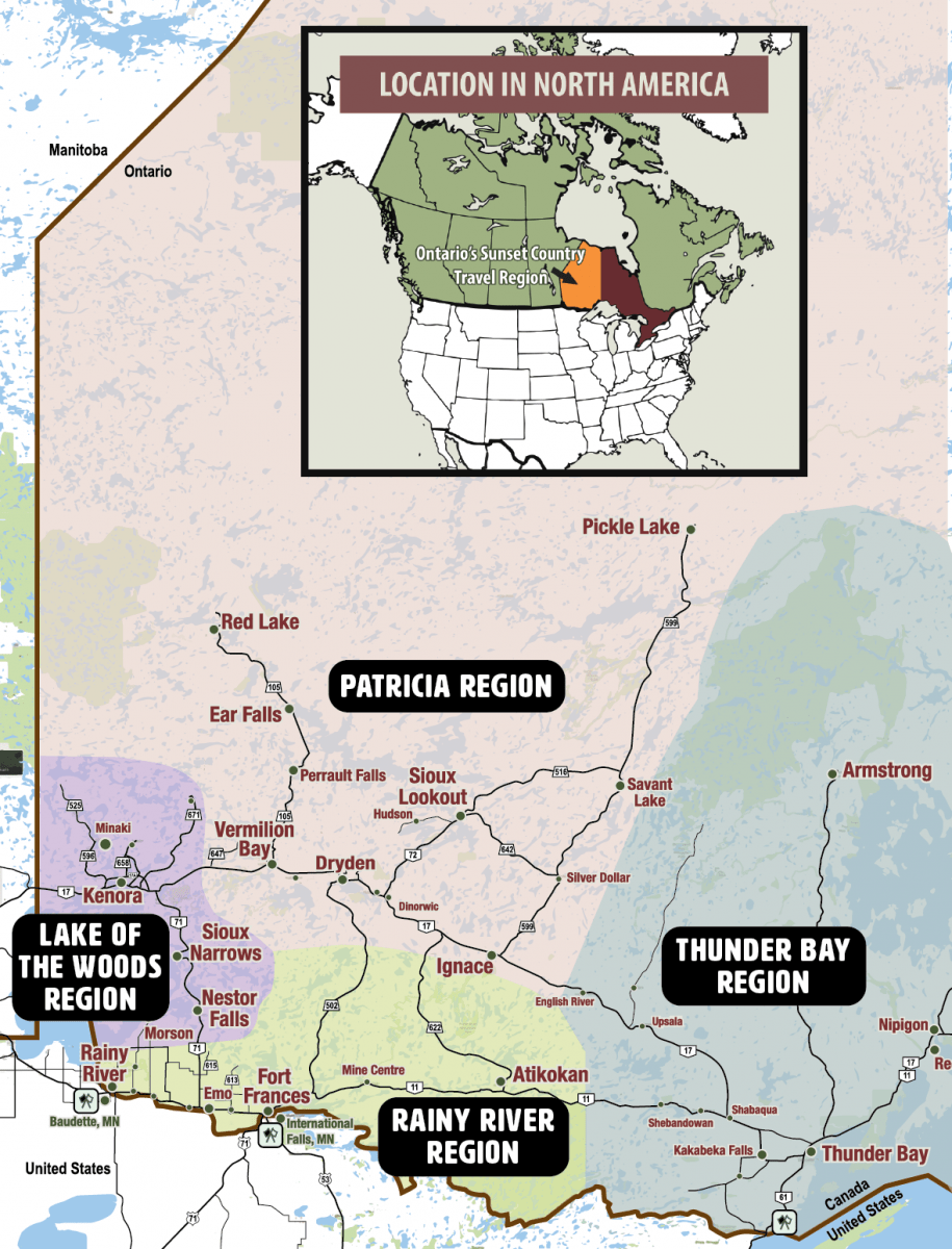 Central Patricia Canada Map The Cities and Towns in Sunset Country The Patricia Region Sunset