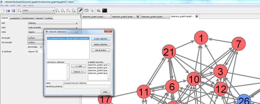 RSiena (tutorial) visone manual