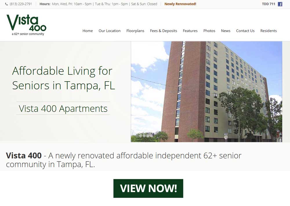 VISTA 400 Downtown Tampa Senior Housing Community for Persons 62+