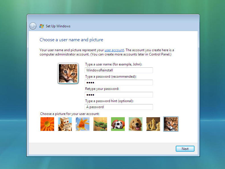 Windows Vista Home Basic Edition Install on New Harddrive