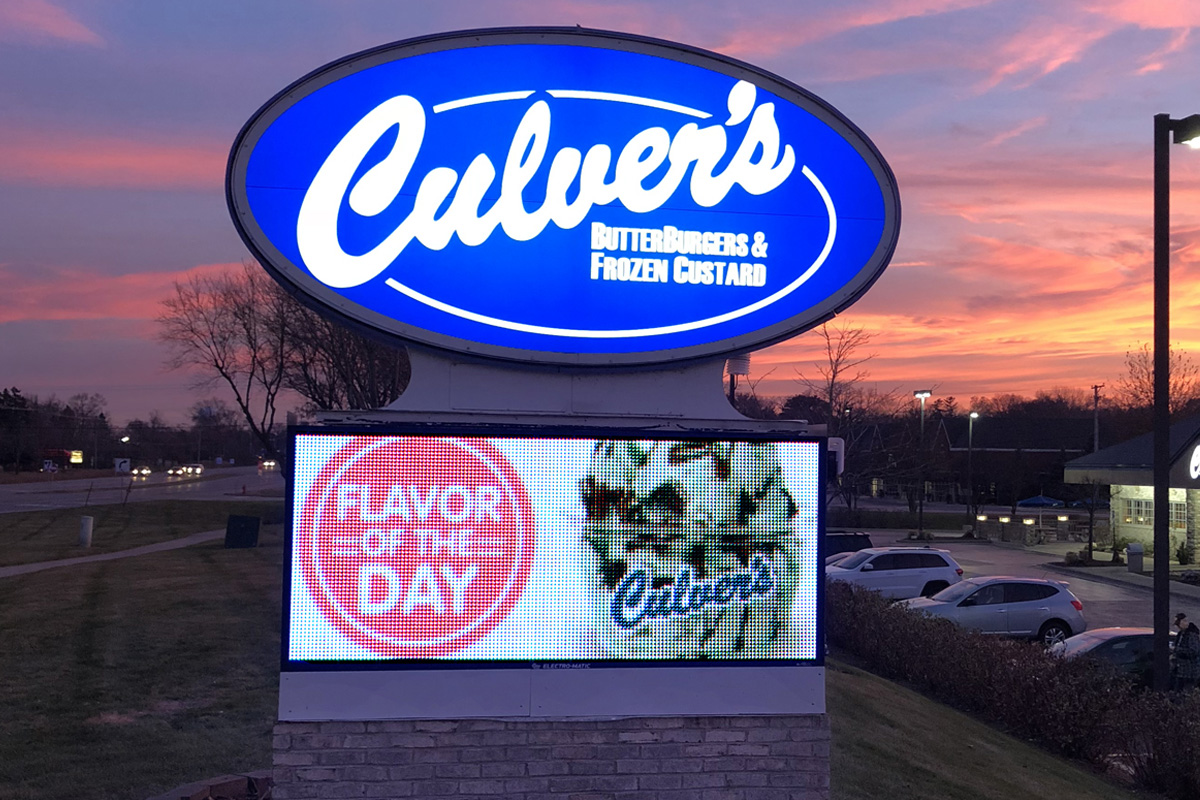 LED Sign Case Study Culver's of Lake Zurich, IL ElectroMatic Visual