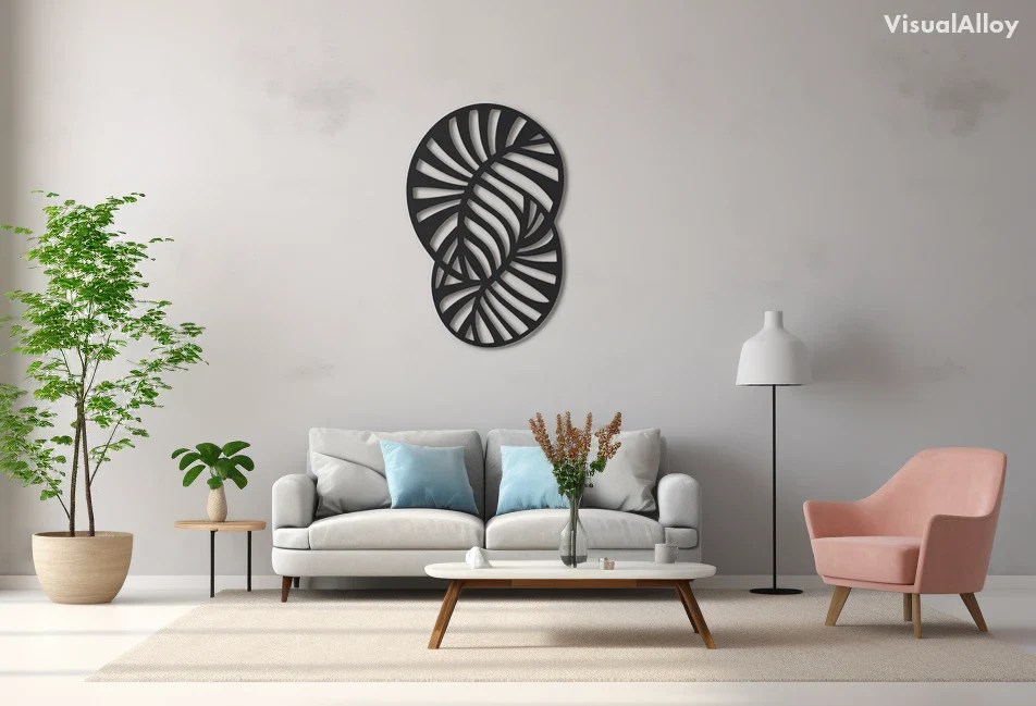 Metal Palm Leaf Wall Art & Decor [Black Metal] VisualAlloy