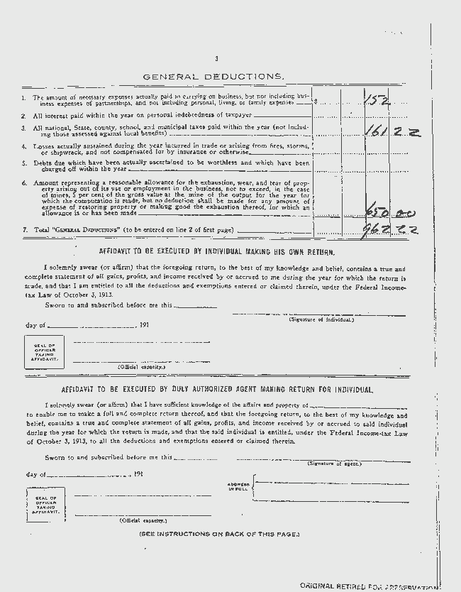 Franklin Delano Roosevelt's Tax Return from 1913 — Visualizing